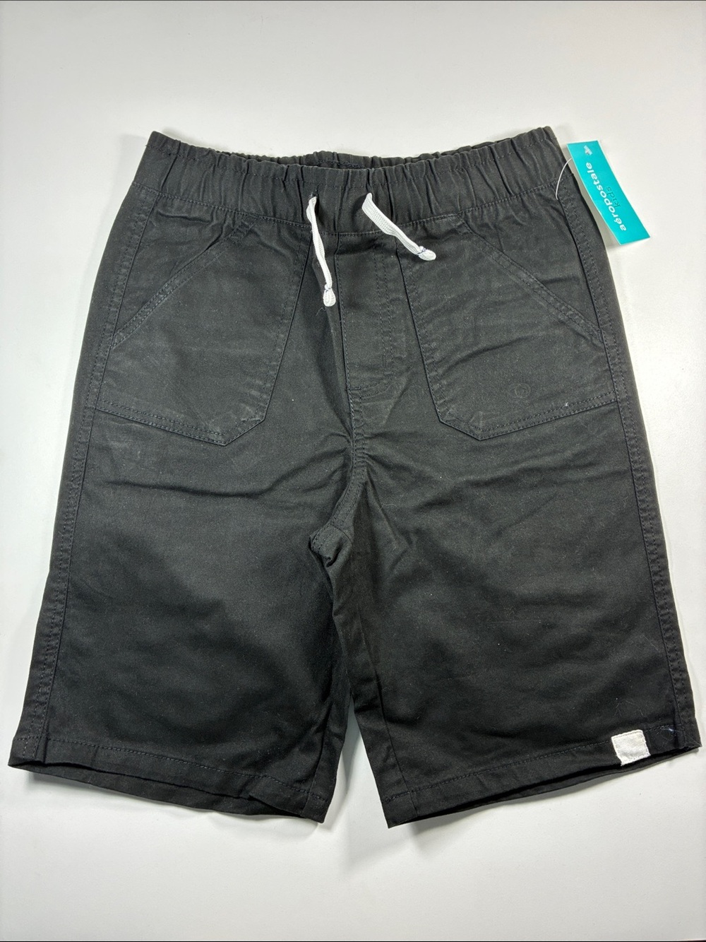 Aeropostale Men's Black Elastic Waist Drawstring Shorts
